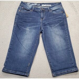 DKNY Ludlow Capri Jeans Womens Size 8 Navy 5-Pockets Stretchy High Rise‎ Preppy